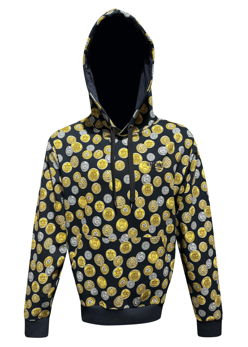 Moschino Track -Moschino Bear Coin Allover Print Hoodie - 4009366  