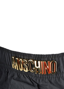 Moschino - Moschino Gold Lettering Side Logo Swimshorts - 200063 - Black Gold