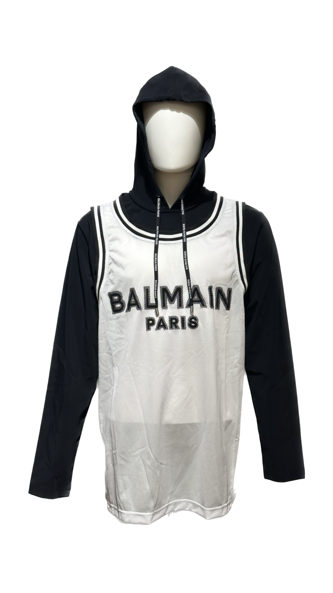 Balmain - Basketball Vest Hoodie - 500466 - White
