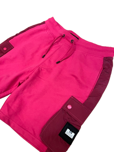 Weekend Offender - Contrast Panel Cargo Shorts - 500631 - Pink