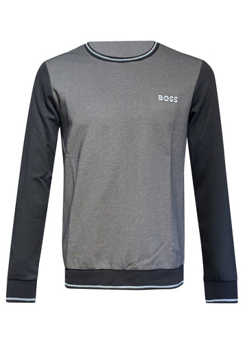 Boss - Oxford Mix Crewneck Sweatshirt - 400435 - Navy