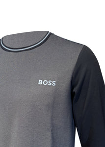 Boss - Oxford Mix Crewneck Sweatshirt - 400435 - Navy