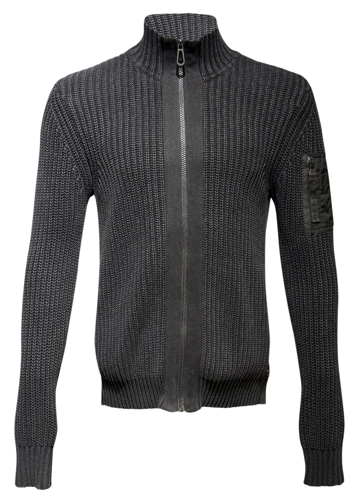 Replay - Heavy Half Zip Cardigan - 400037 - Black – Richmond Classics