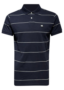 Weekend Offender - Classic Small Logo Stripe Polo Shirt - 300392 - Navy White