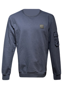 North Sails - Crewneck Nylon Arm Pocket Sweatshirt - 400328 - Navy