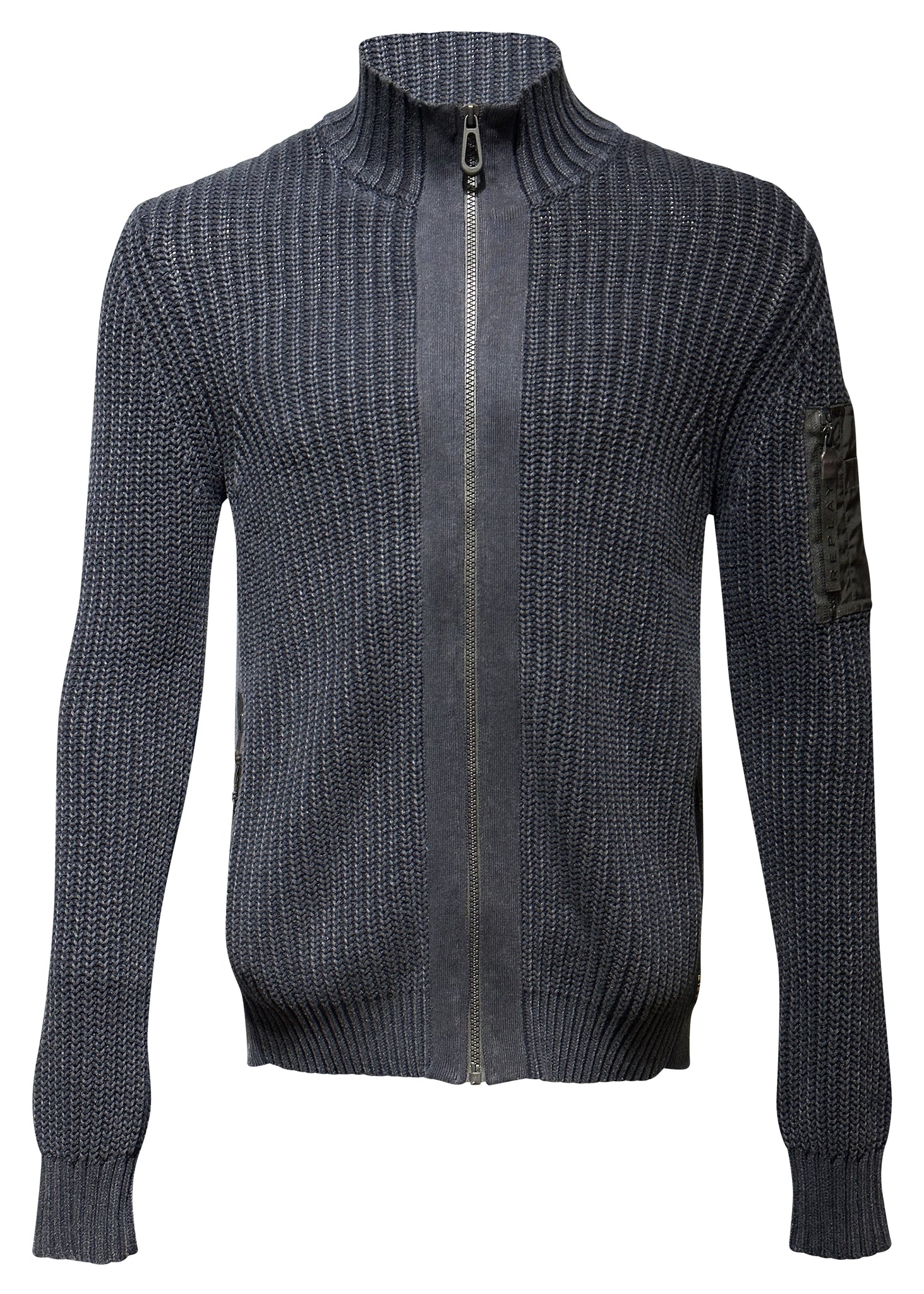 Replay - Heavy Half Zip Cardigan - 400037 - Navy – Richmond Classics