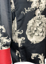 Guide London - Slim Fit Long Sleeves Lion Baroque Shirt - 400236 - Navy
