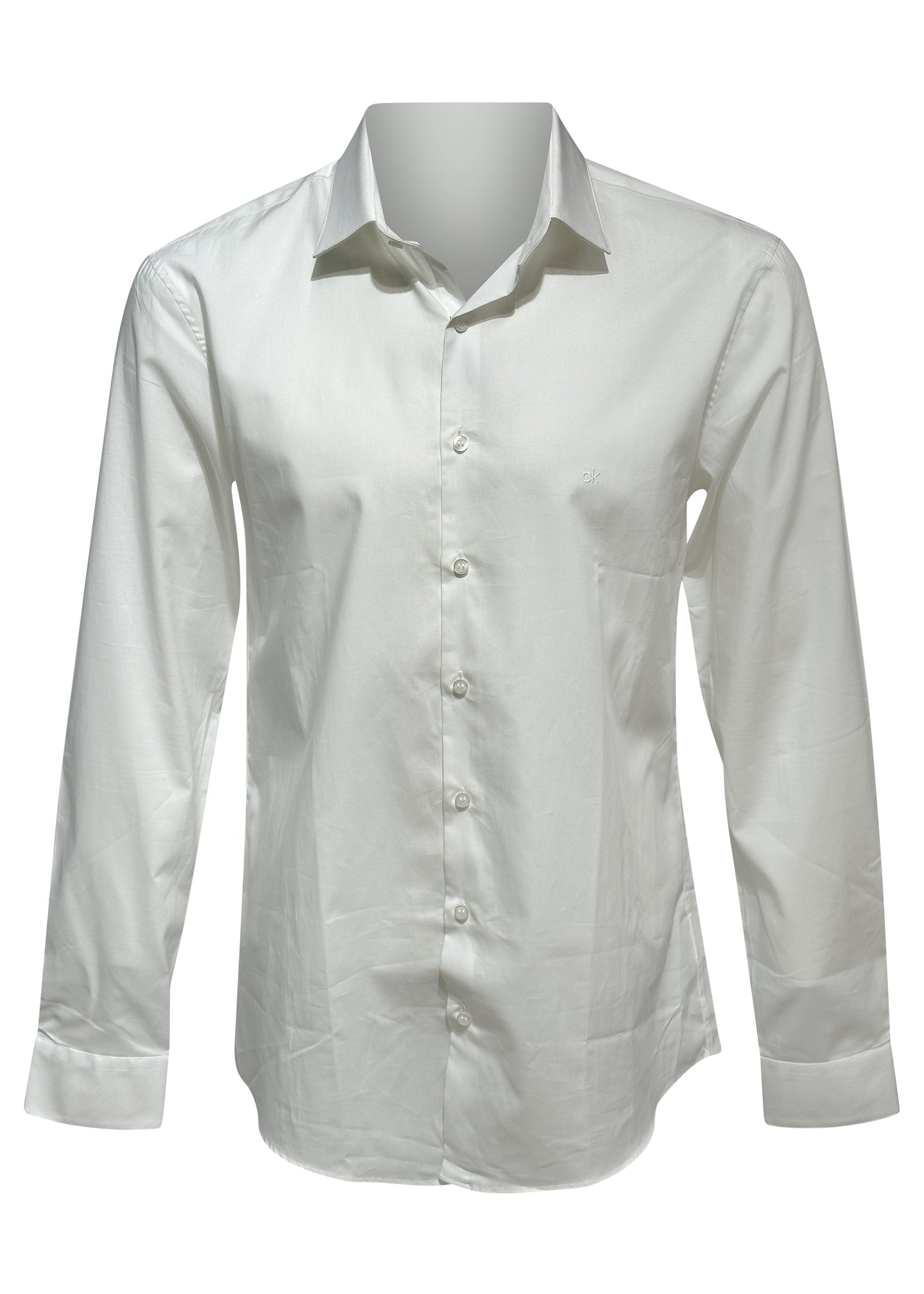 Calvin Klein - Stretch Slim Fit Small Classic CK Logo Shirt - 095288 - White