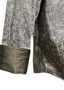 Claudio Lugli - Art Deco Tonal Print Long Sleeves Shirt - 400207 - Grey