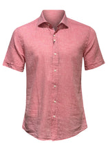 Guide London - Linen Mix Short Sleeves Shirt - 300628 - Pink