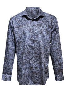 Guide London - Paisley Print Long Sleeves Shirt - 400243 - Blue