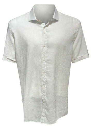 Guide London - Linen Mix Short Sleeves Shirt - 300628 - White