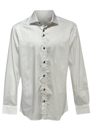 Guide London - Textured Tonal Long Sleeves Shirt - 400249 - White