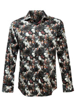 Guide London - Blossom Pattern Long Sleeves Shirt - 400241 - Black Burgundy