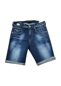 Replay - Washed Hyperflex Denim Shorts - 200330 - Dark Wash A04