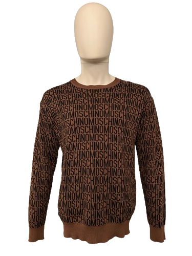 Moschino - Multi Print Woven Crewneck - 500038 - Brown/Black