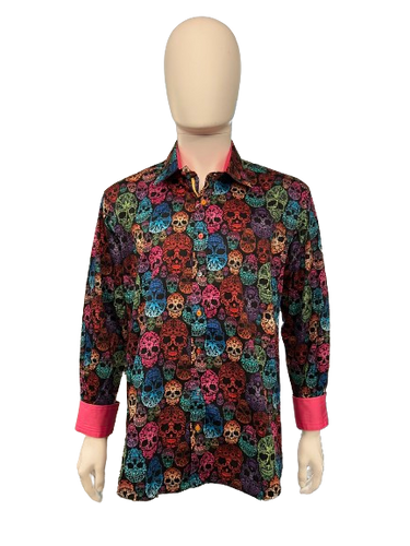 Claudio Lugli - Skulls Neon Shirt - 600101 - Purple