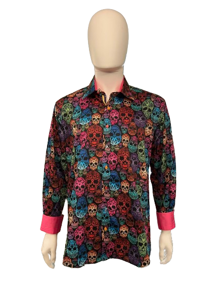 Claudio Lugli - Skulls Neon Shirt - 600101 - Purple