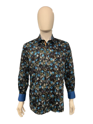 Claudio Lugli - Roses Shirt - 600403 - Blue