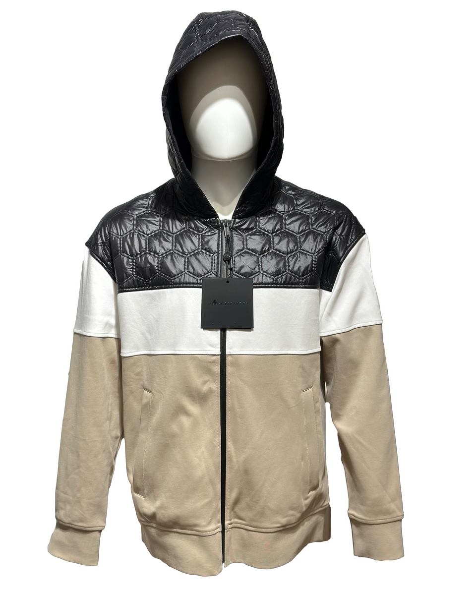 Moose Knuckles Navarre Zip Padded Hood Jacket 300248 Taupe Black