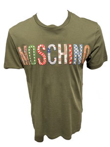 Moschino Couture - Round Neck Moschino Patchwork T-Shirt - Khaki