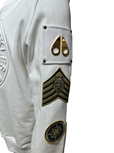 Moose Knuckles - Montrose Multi Icon Crewneck Sweatshirt - 400199 - White Gold