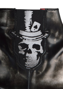 Jeffrey  West -Chelsea Boot Skull Top Hat  Detail Side Gusset - 100291 - Silver Grey