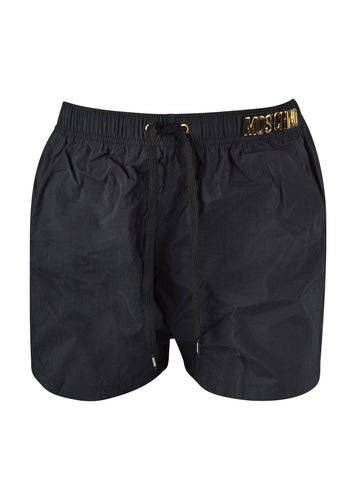 Moschino - Moschino Gold Lettering Side Logo Swimshorts - 200062 - Black Gold