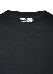 Moschino - Short Sleeve Crew T-Shirt Multi Colour Tape Shoulder - 100079 - A1916 - Black