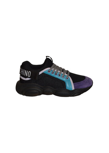 Moschino Couture - Teddy Bear Sole 3M Mesh Runner Strap Logo Detail - 400303 - Black Lilac