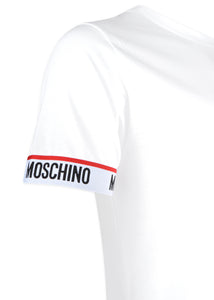 Moschino - Iconic Moschino Branding Tape On Sleeve T-Shirt - 200520 - White
