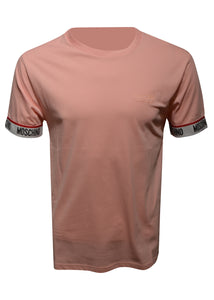 Moschino - Iconic Moschino Branding Tape On Sleeve T-Shirt - 400314 - Pink