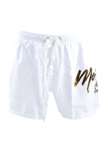 Moschino - Gold Foil Moschino Swim Print Swimshorts - 200040 - White Gold