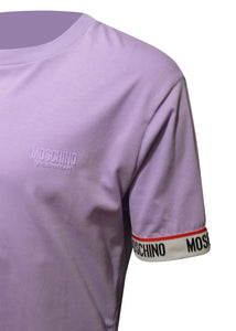 Moschino - Iconic Moschino Branding Tape On Sleeve T-Shirt - 400314 - Lilac
