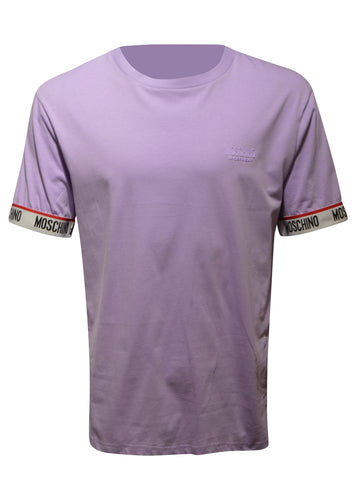 Moschino - Iconic Moschino Branding Tape On Sleeve T-Shirt - 400314 - Lilac