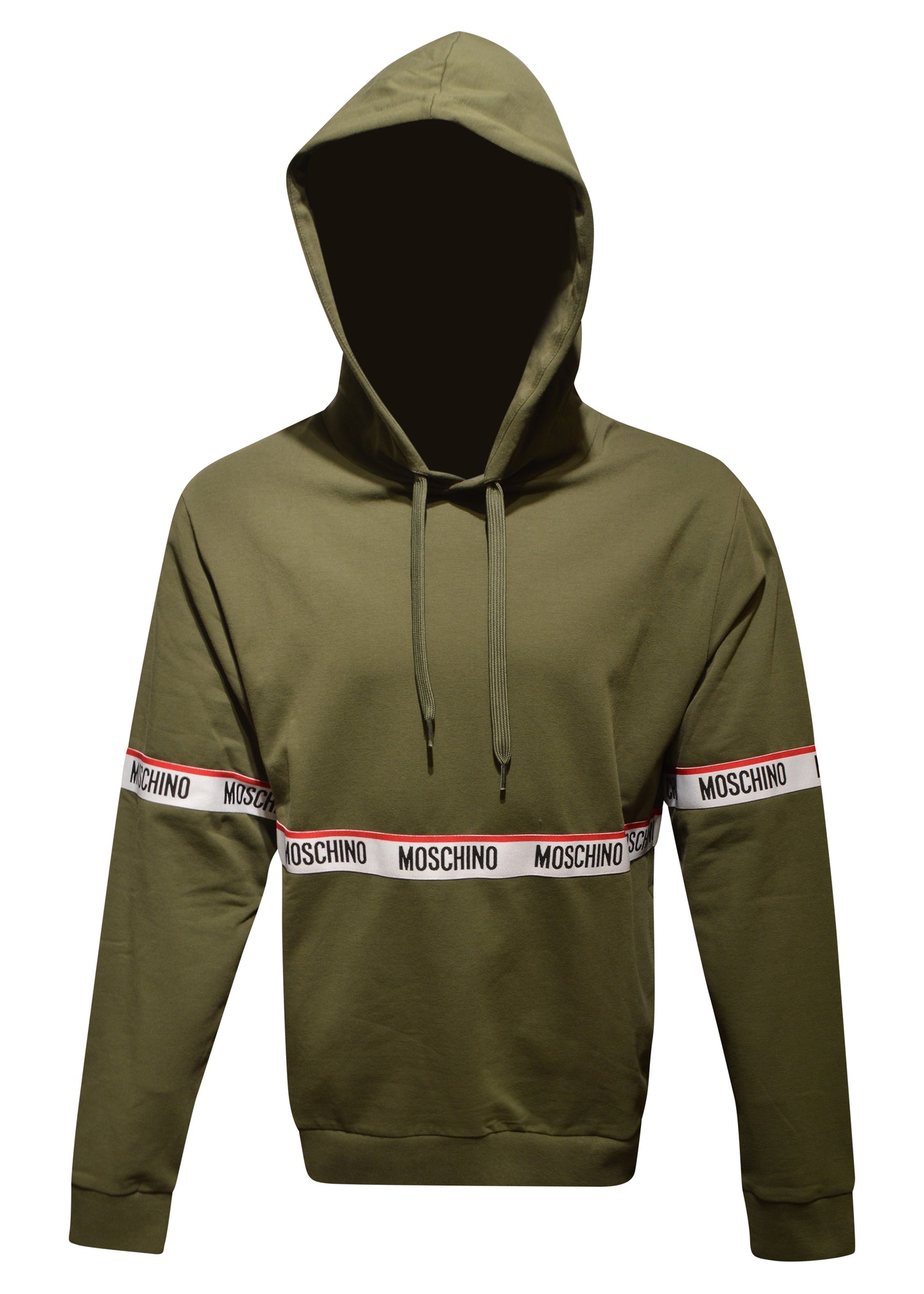 Moschino - Overhead Hoodie Iconic Moschino Tape Detail On Chest - 200513 - Khaki