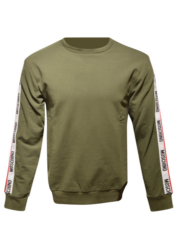 Moschino - Crewneck Tape Sleeve Detail Sweatshirt - 200512 - Khaki