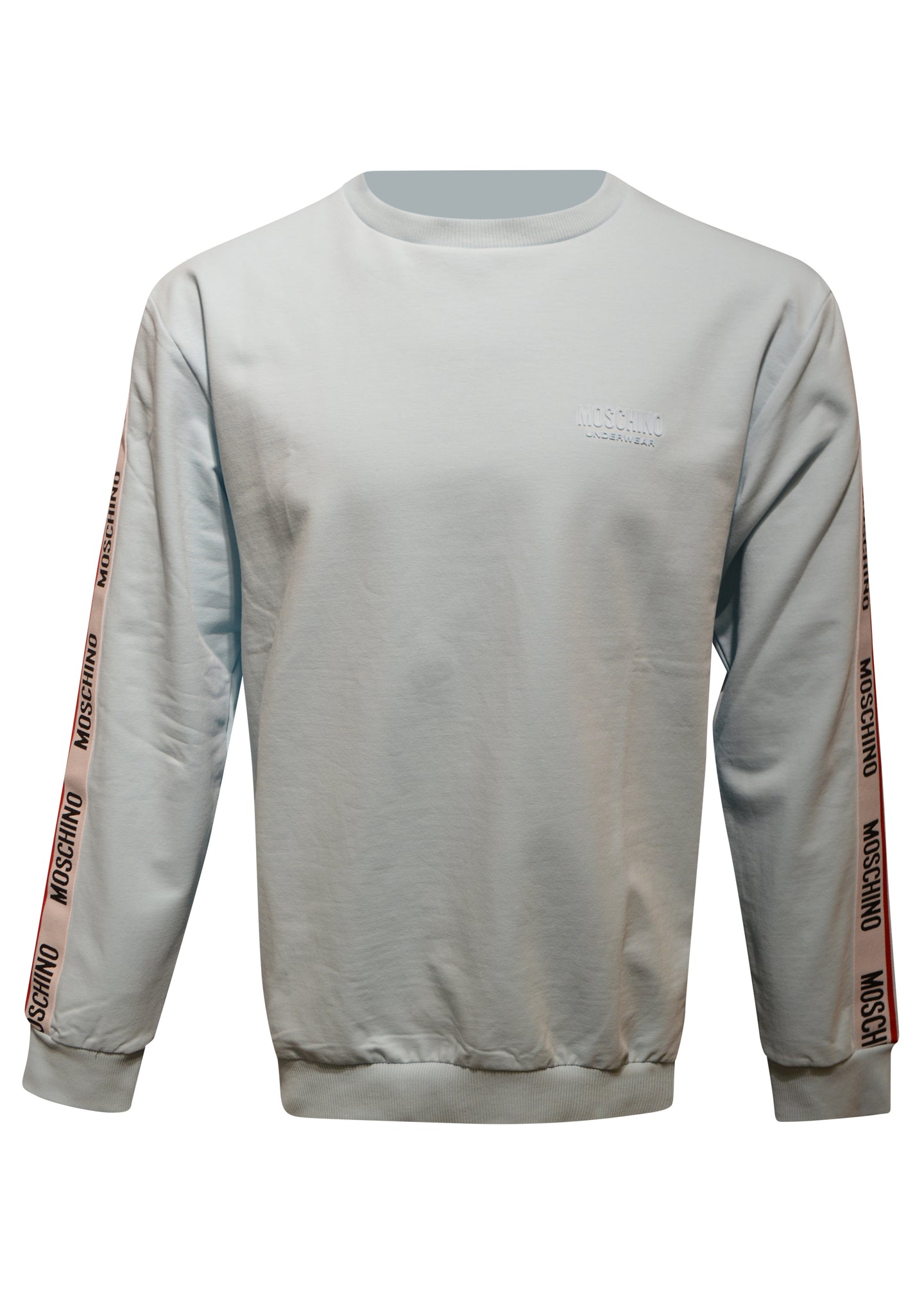 Moschino - Crewneck Tape Sleeve Detail Sweatshirt - 400121 - Sky