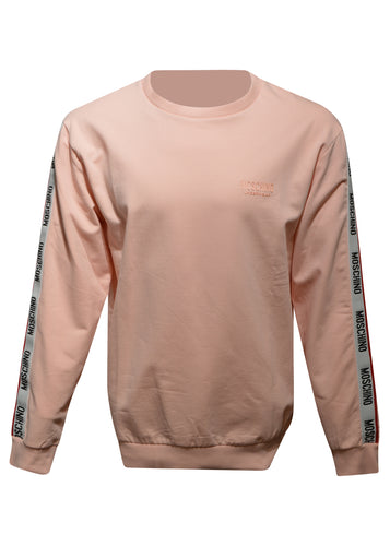 Moschino - Crewneck Tape Sleeve Detail Sweatshirt - 400121 - Pink