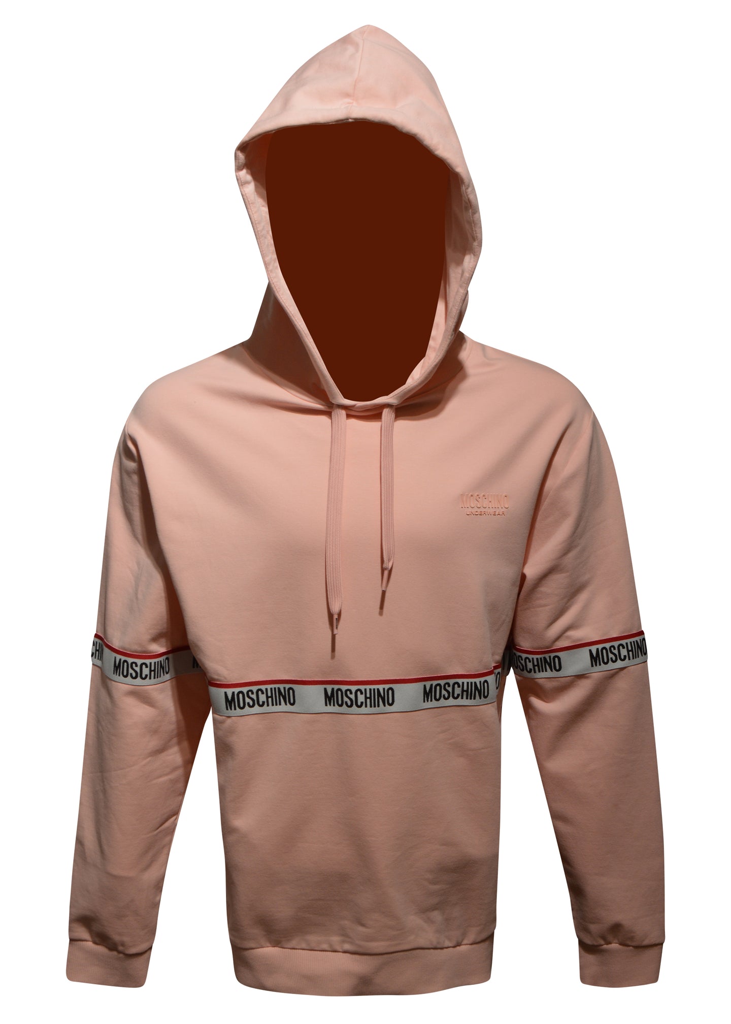 Moschino - Overhead Hoodie Iconic Moschino Tape Detail On Chest - 400120 - Pink
