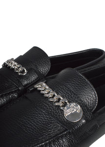 Versace Collection - Iconic Half Medusa Detail Leather Loafer - V900757 - 098001 - Black