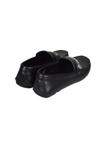 Versace Collection - Iconic Half Medusa Detail Leather Loafer - V900757 - 098001 - Black