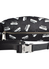 Moschino - All-Over Print Moschino Milano With Leather Details Bum Bag - 097170 - Black White