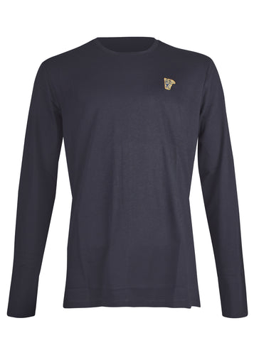 Versace Collection - Classic Long Sleeve Iconic Half Medusa T-Shirt - 097001 - V800491R - Navy Gold