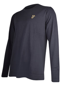Versace Collection - Classic Long Sleeve Iconic Half Medusa T-Shirt - 097001 - V800491R - Navy Gold