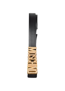 Moschino - Crystal Moschino Gold Letter Belt Girls Love Bling - 099174 - Black