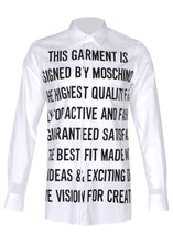 Moschino - Stretch Long Sleeved Shirt Statement Print - 100012 - A02027035 - White