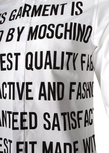 Moschino - Stretch Long Sleeved Shirt Statement Print - 100012 - A02027035 - White