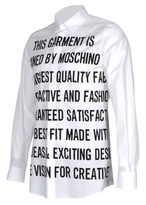 Moschino - Stretch Long Sleeved Shirt Statement Print - 100012 - A02027035 - White