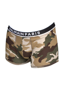 Balmain - Logo Embroidered Waistband Camouflage Boxer - 099031 - BRLD55050 - Camouflage